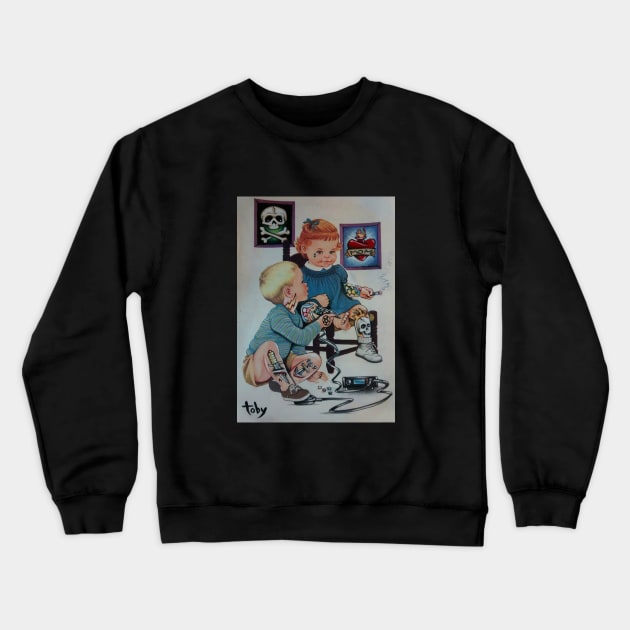 Tattoo your friends Crewneck Sweatshirt by Toby Sasquatch